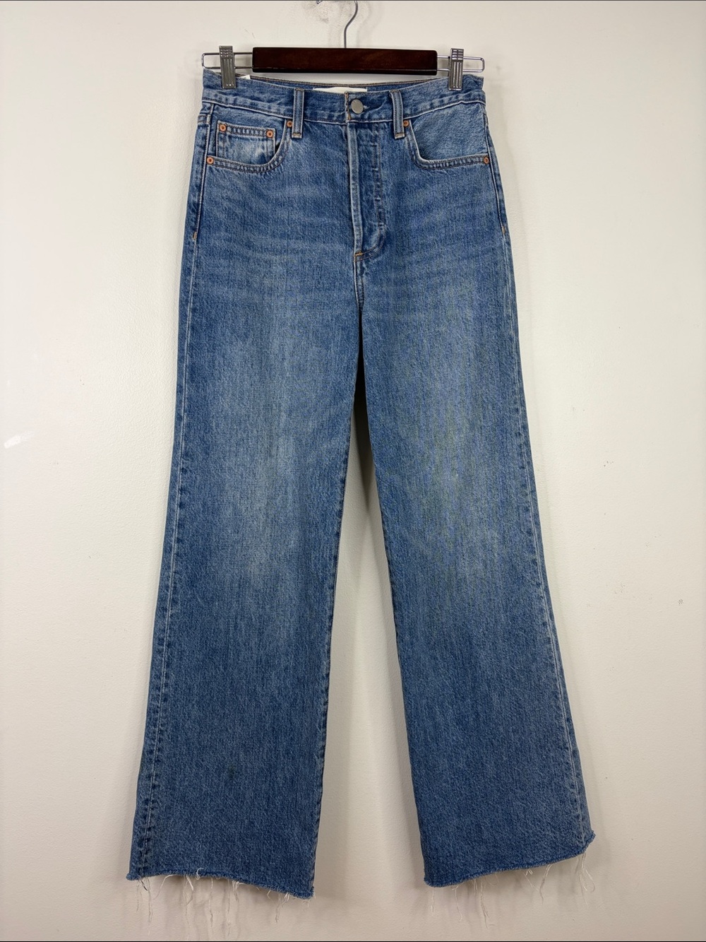 Denim Forum Jeans Womens 26 x 28 Blue Farrah Wide Leg High Rise 70s Aritzia